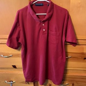 Claybrooke red faded polo with pocket size X-Large